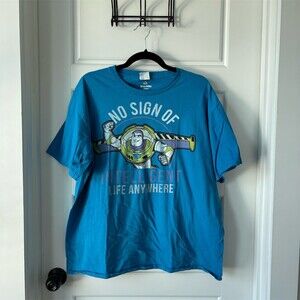 Toy Story Buzz Lightyear Graphic T-Shirt Mens XL Blue Crew Neck Short